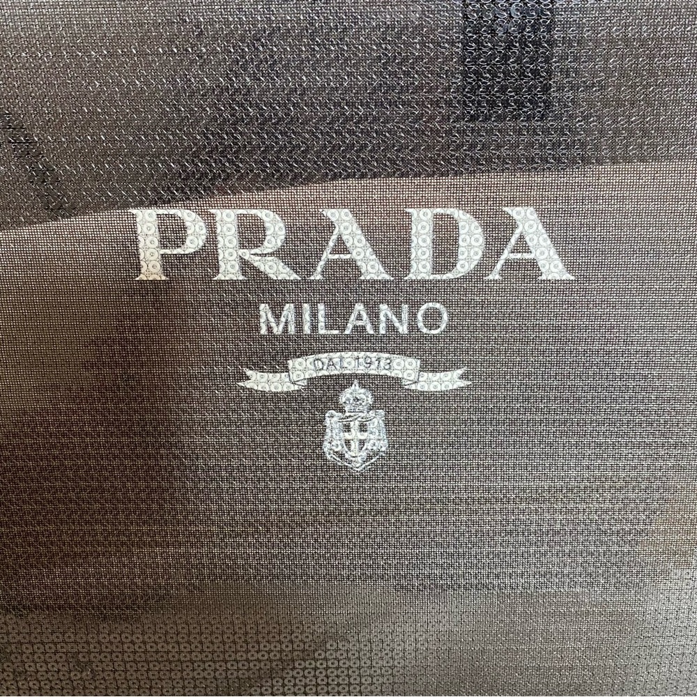 Prada Sequinned Logo Print Mesh Tote Bag NWT - Picture 8 of 14